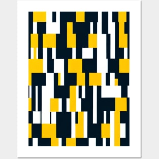 Yellow black and white abstract geometric pattern, Bauhaus style Posters and Art